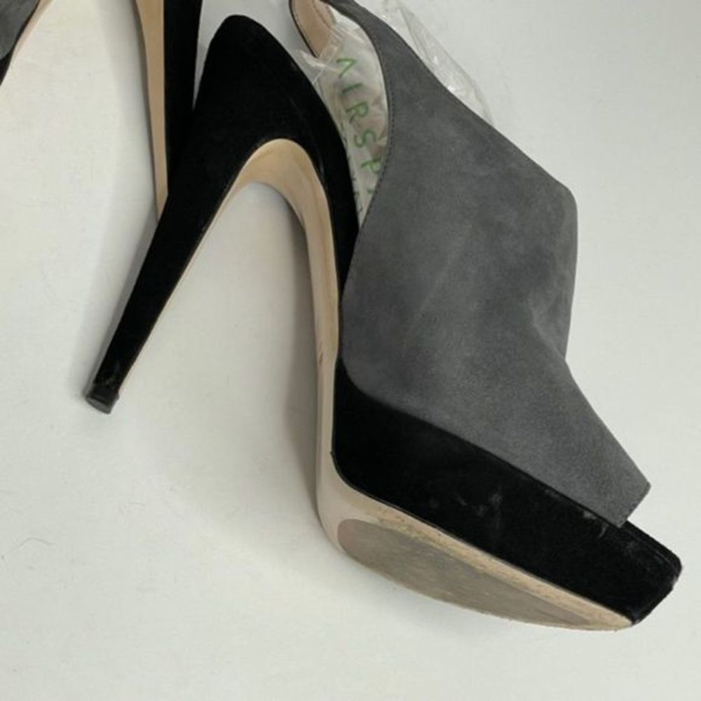 Miu Miu Calzaturre Donna Gray Black Suede Pumps - Picture 4 of 8